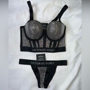 Victoria Secret X Balmain Fashion Show Swarovski Crystal Corset Bra & Panty Set
